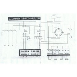 Cuadro de Alternancia para 2 bombas Trifasico 400V y 0.75 HP con Alarma